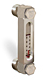 Aluminum Liquid Level Gage with Card Thermometer, 4” Centerline, 3/4