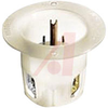 Flanged Inlet; 15 A; 125 V; Back Wired;White; Brass; Brass; Polycarbonate - 70116158 - Allied Electronics, Inc.