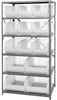 Open Shelving, 6Shelves, 13Bins, Clear; Shelving Unit Type Quantum Storage - 42AC9481 - Newark, An Avnet Company