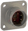 connector,metal circ,sq flange receptacle,bayonet mating,5 #20 solder pin cont - 70143335 - Allied Electronics, Inc.