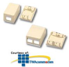 AMP Modular Jack Box Single Port - Package of 20 - 1116697 - TelephoneStuff.com