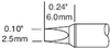 OKi STTC-136P, 30° Chisel Solder Tip 2.5 mm x 6 mm - STTC-136P - Ellsworth Adhesives