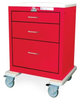 3 Drawer Short Steel Crash Cart -- USRLU-4612-RED - Image