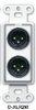 Dual XLR 3-pin Male Jacks on D Plate - Solder type -- D-XLR2M - Image