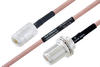 MIL-DTL-17 N Female to N Female Bulkhead Cable 100 cm Length Using M17/60-RG142 Coax - PE3M0012-100CM - Pasternack