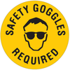 Brady B-819 Vinyl Circle Yellow Personal Protection Equipment (PPE) Sign - 17 in Width x 17 (Dia.) in Height - Laminated - TEXT: SAFETY GOGGLES REQUIRED - 92408 - 754476-92408 - R. S. Hughes Company, Inc.