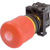 PUSHBUTTON, ILLUMINATED EMERGENCY STOP,RED PUSH-PULL BUTTON & RED 12-30V AC/DC -- 70057817