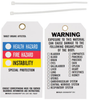 Brady B-851 Black / Blue / Red / Yellow on White Polyester Chemical Hazard & Right-To-Know Tag - 3 in Width - 5 3/4 in Height - Printed Msg = TARGET ORGANS AFFECTED. - Has Front and Rear Text - 76237 - 754476-76237 - R. S. Hughes Company, Inc.