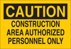 Brady B-401 Polystyrene Rectangle Yellow Construction Site Sign - 14 in Width x 10 in Height - TEXT: CAUTION - 95340 - 754476-95340 - R. S. Hughes Company, Inc.