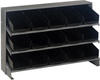Sloped Bench Rack, 3Shelves, 15Bins, Blk; Shelving Unit Type Quantum Storage - 44AC6431 - Newark, An Avnet Company