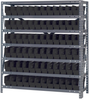 Open Shelving, 7Shelves, 72Bins, Black; Shelving Unit Type Quantum Storage - 44AC8740 - Newark, An Avnet Company