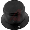 Knob;Dia 0.75in;Shaft Sz 0.25in;Panel;Triangle Skirt Arrow;Black Matte;Aluminum - 70126068 - Allied Electronics, Inc.
