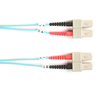 10m (32.8ft) SCSC Aqua OM3 MM Fiber Patch Cable INDR Zip OFNR -- FO10G-010M-SCSC