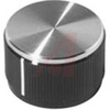 Knob, Round with Line, Machined Aluminum, Black, 1 1/4 Inches Diameter - 70206910 - Allied Electronics, Inc.