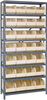 Open Shelving, 8Shelves, 28Bins, Ivory; Shelving Unit Type Quantum Storage - 44AC9004 - Newark, An Avnet Company
