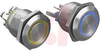 Switch, Illuminated, 22mm DIA., RING ILLUMINATION, RED, Solder TAG TERMINATION - 70099390 - Allied Electronics, Inc.