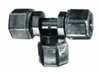Compression union tees, black PP, 1/2