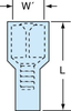 3M Scotchlok Blue Butted Nylon Butted Quick-Disconnect Terminal MNU14-250DFIK - 0.87 in Length - 0.23 in Inside Diameter - 054007-02291 - R. S. Hughes Company, Inc.