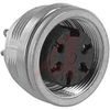 connector,circular din,female panel recept,front mt,5 silver-pltd solder cont -- 70013453
