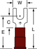 3M Scotchlok Red Locking Butted Nylon Butted Fork & Spade Terminal MNG18-6FBK - 0.84 in Length - 0.25 in Fork Width - #6 Stud - 054007-01215 - R. S. Hughes Company, Inc.