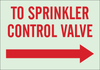 Brady Bradyglo B-324 Polyester Rectangle Green Fire Sprinkler & Extinguishing System Sign - 14 in Width x 10 in Height - TEXT: TO SPRINKLER CONTROL VALVE - 90185 - 754476-90185 - R. S. Hughes Company, Inc.