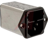 AC Line Filter; 2; 125/250 VAC; 6 A; 0.5 mA (Max.) @ 250 V/60 Hz; Black; Panel - 70080736 - Allied Electronics, Inc.