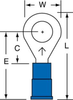 3M Scotchlok Blue Butted Vinyl Butted Ring Terminal MVU14-14R/SK - 1.08 in Length - 0.47 in Wide - 0.07 in Inside Diameter - 1/4 in Stud - 054007-01454 - R. S. Hughes Company, Inc.