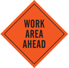 TrafFix Devices Inc Vinyl Diamond Orange Road Construction Sign - 48 in Width x 48 in Height - TEXT: WORK AREA AHEAD - 57038 - 754476-57038 - R. S. Hughes Company, Inc.