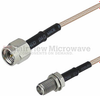 SMA Male to SMA Female Bulkhead Cable RG-316 Coax in 13 Inch and RoHS - SCA42316-13 - Fairview Microwave Inc.