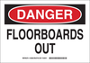 Brady B-555 Aluminum Rectangle White Construction Site Sign - 10 in Width x 7 in Height - TEXT: DANGER - 126888 - 754473-75121 - R. S. Hughes Company, Inc.
