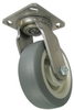 Stainless Swivel Caster - Gray Soft Rubber Wheel - Model 9 - SS-9RF4x2-S - Caster City, Inc.