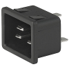 IEC Appliance Inlet C20, Snap-in Mounting, Front Side, Solder or Quick Connect Terminal -- 1624 - Image