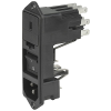 IEC Appliance Inlet C14 with Fuseholder 1- or 2-pole, Line Switch 2-pole and Voltage Selector -- KG
