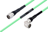 Temperature Conditioned N Male to N Male Right Angle Low Loss Cable 100 cm Length Using PE-P300LL Coax - PE3M0249-100CM - Pasternack