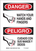 Brady B-555 Aluminum Rectangle White Machine & Equipment Sign - 10 in Width x 14 in Height - Language English / Spanish - 124064 - 754473-79810 - R. S. Hughes Company, Inc.