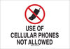 Brady B-401 High Impact Polystyrene Rectangle White Electronics Sign - 14 in Width x 10 in Height - TEXT: USE OF CELLULAR PHONES NOT ALLOWED - 95502 - 754476-95502 - R. S. Hughes Company, Inc.