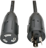 L5-20P to L5-20R Heavy-Duty Extension Cord - 20A, 125V, 12 AWG, 6 ft., Black, Locking Connectors -- P046-006-LL - Image