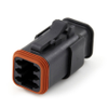 Amphenol Sine Systems AT06-6S-SR01BLK 6-Way AT Connector Plug with Strain Relief End cap, Black - 39313 - Waytek, Inc.