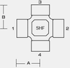 5652 - FEMALE NPT CROSS -- 5652-04-04-04-04 - Image