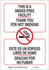 Brady B-555 Aluminum Rectangle White Smoking Not Permitted Sign - 7 in Width x 10 in Height - Language English / Spanish - 124133 - 754473-79893 - R. S. Hughes Company, Inc.