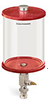 Red Color Key, Clear View Single Feed Manual Lubricator, 1/2 gal Pyrex Reservoir, 1/8” Female NPT Outlet, 5/8”-18 Thread for Remote Mounting - B5161-064PBRRW - Oil-Rite Corp.
