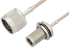 N Male to N Female Bulkhead Cable 60 Inch Length Using RG316 Coax - PE33534-60 - Pasternack