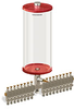 Red Color Key, Clear View Multiple Feed Manual Lubricator, 1 gal Acrylic Reservoir, 17 Feeds, 1/4” OD Tube Outlets -- B5163-128AB171RW