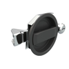 Flush Cam Latch, Medium Size, Turn Clockwise to Latch / Lock, Single or Three - Point Latching, Standard Style Handle, Powder Coat, Black -- 01-33-15 - Image