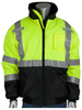 PIP Black/Lime Yellow Medium Polyester Cold Weather Jacket - 5 Pockets - Quilted High Loft Polyfil Insulation - 616314-17815 -- 616314-17815
