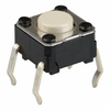 OMRON - B3F-1000 - Tactile Switch, B3F Series, Top Actuated, Through Hole, Round Button, 100 gf, 50mA at 24VDC -- 578-B3F-1000 - Image