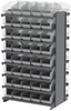 Akro-Mils 800 lb Clear Gray Powder Coated Steel 16 ga Double Sided Fixed Rack - 36 3/4 in Overall Length - 80 Bins - Bins Included - APRD090SC - APRD090SC - R. S. Hughes Company, Inc.
