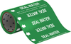 Brady B-946 White on Green Vinyl Self-Adhesive Pipe Marker - 8 in Height - 30 ft Length - Printed Msg = SEAL WATER with Left Arrow - 41572 - 754476-41572 - R. S. Hughes Company, Inc.