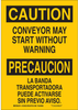 Brady B-401 Polystyrene Rectangle Yellow Machine & Equipment Sign - 10 in Width x 14 in Height - Language English / Spanish - 125365 - 754473-73004 - R. S. Hughes Company, Inc.