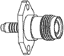 Reverse Polarity TNC RG178 2-Hole Flange Panel Jack -- 031-5685 - Image